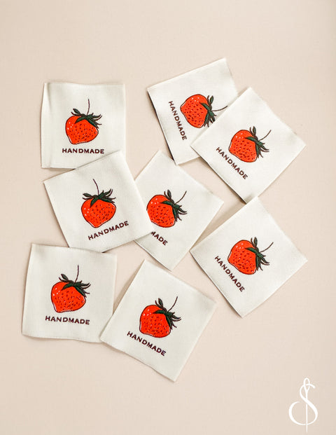 Strawberry Woven Labels