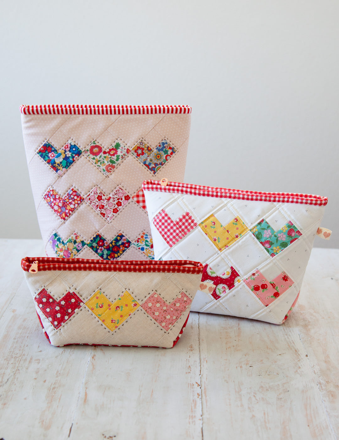 Heart Pouch Trio PDF Download Pattern – Sewing Illustration