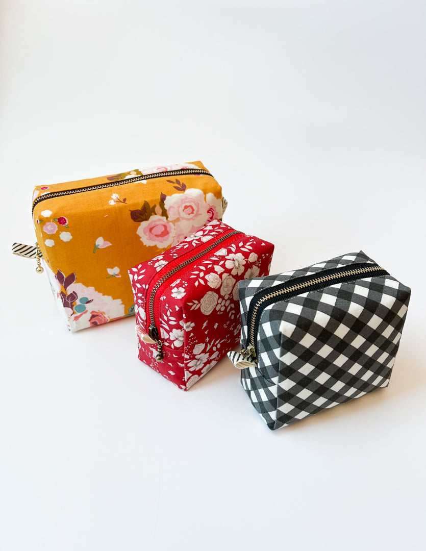 Box Zipper Pouches PDF Pattern