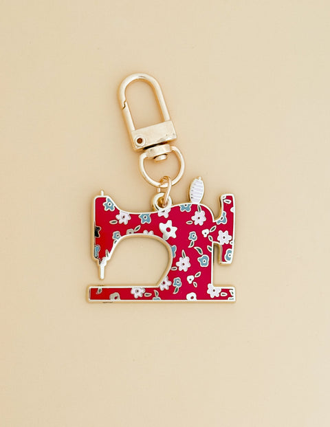 Red Sewing Machine Enamel Charm