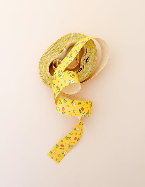 5yd Cotton Ribbon Lemon Floral