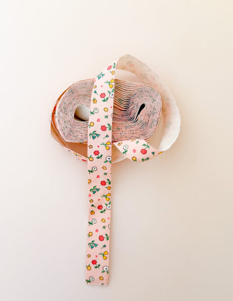 5yd Cotton Ribbon Pink Floral