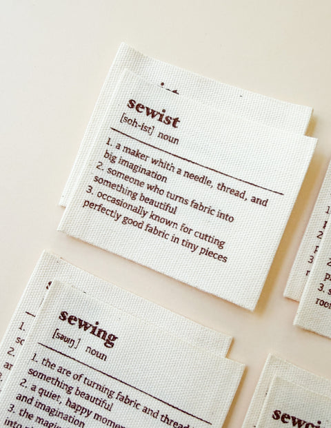 Sewing Dictionary Multi Organic Cotton Labels