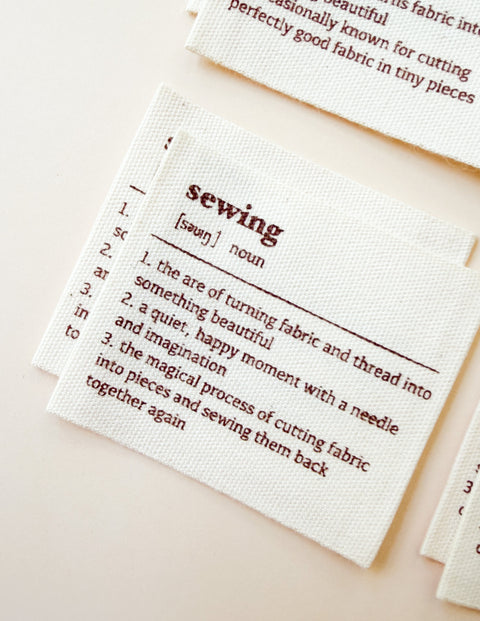 Sewing Dictionary Multi Organic Cotton Labels