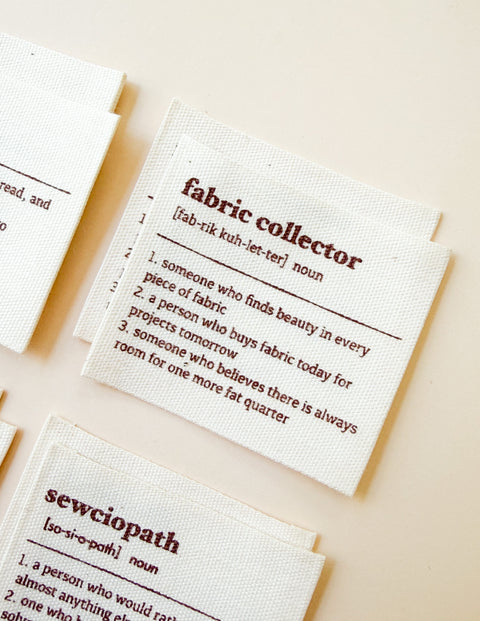 Sewing Dictionary Multi Organic Cotton Labels