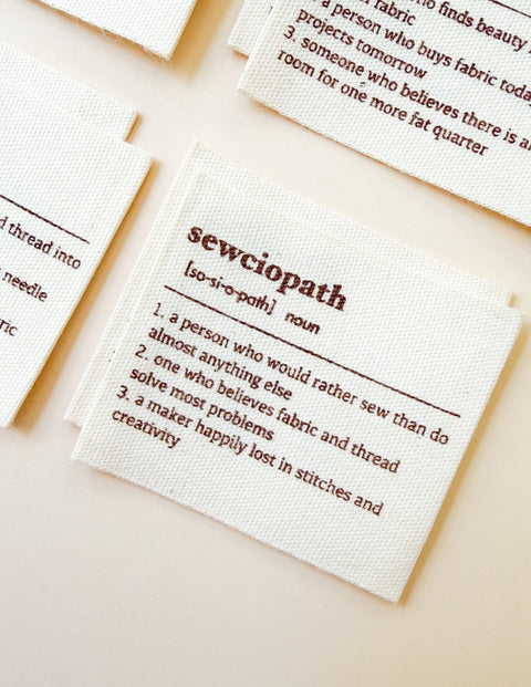 Sewing Dictionary Multi Organic Cotton Labels