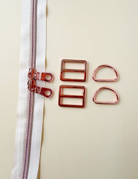 Cotton Nook Backpack Hardware Kit - Rose Gold