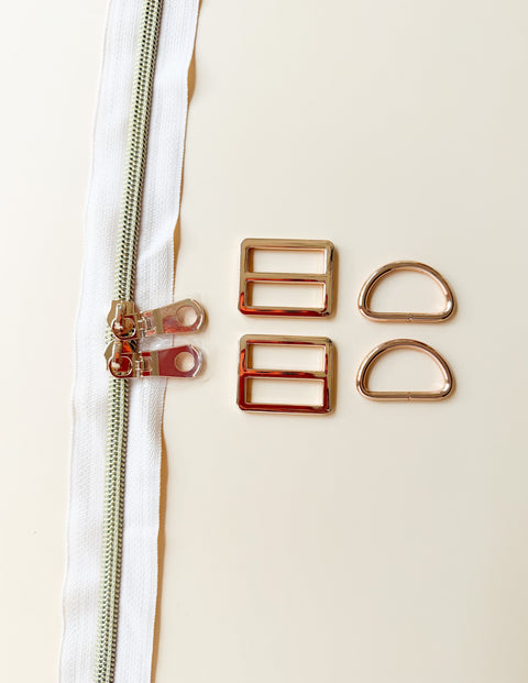 Cotton Nook Backpack Hardware Kit - Light Gold