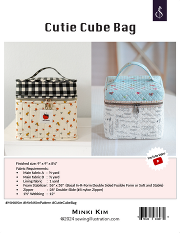 Cutie Cube Bag Pattern (PAPER) – Sewing Illustration