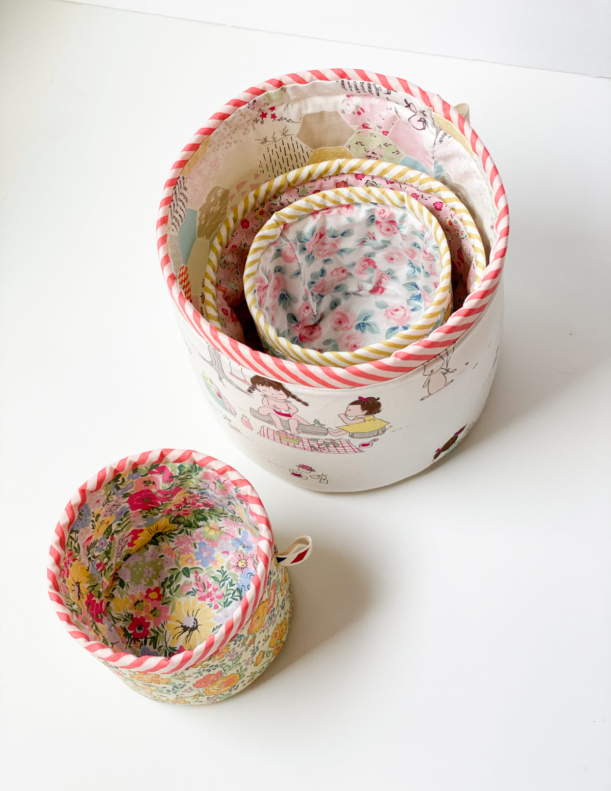 Fabric Basket Trio PDF Download Pattern – Sewing Illustration