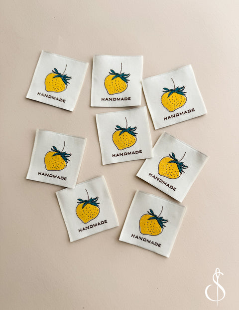 Yellow Strawberry Labels