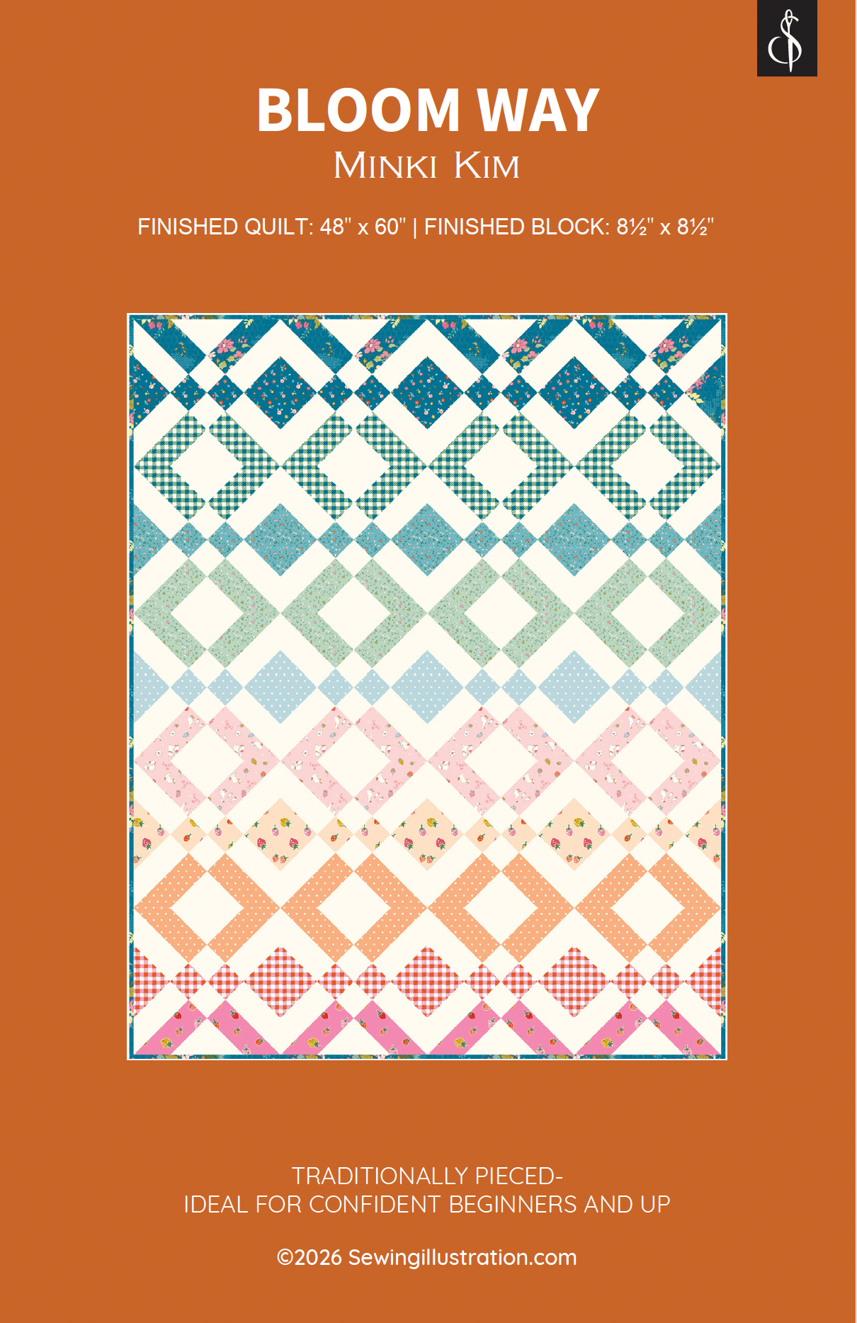 Bloom Way Quilt Paper Pattern – Sewing Illustration