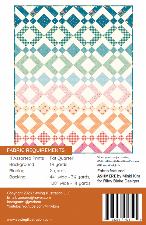 Bloom Way Quilt Paper Pattern