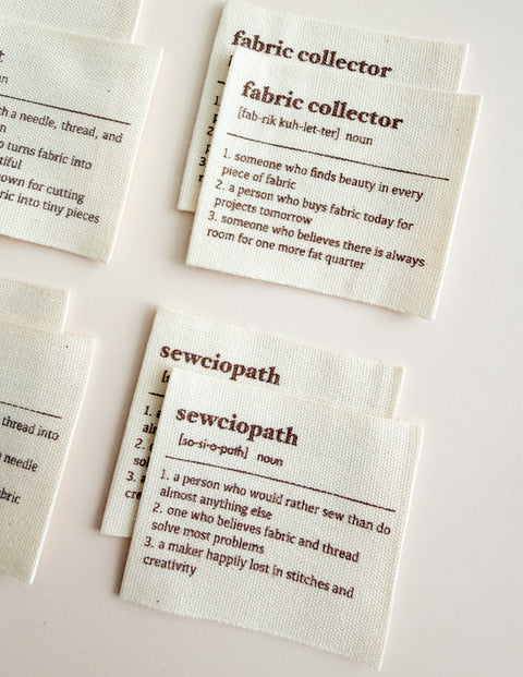 Sewing Dictionary Multi Organic Cotton Labels