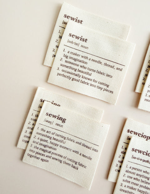 Sewing Dictionary Multi Organic Cotton Labels