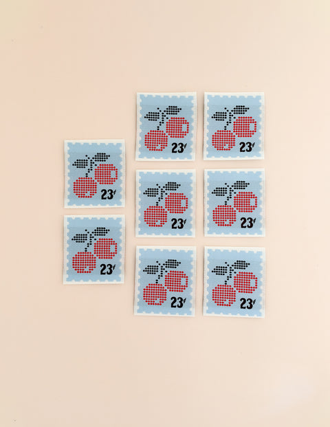 Cherry Stamp Woven Labels