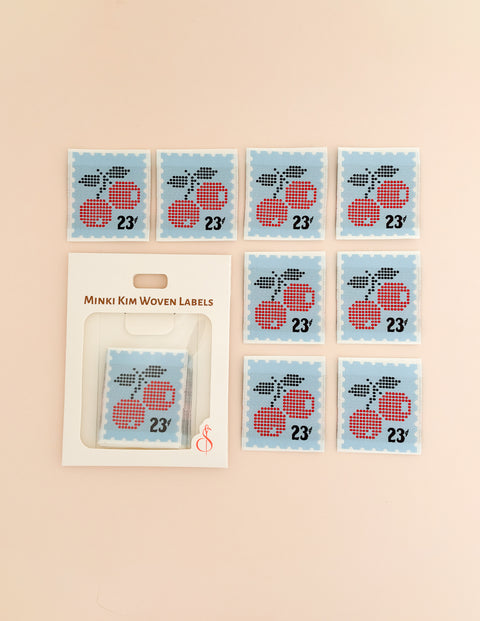 Cherry Stamp Woven Labels