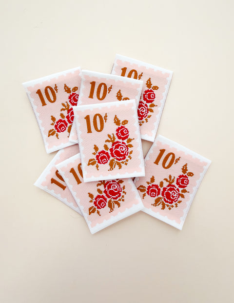 Vintage Rose Woven Labels