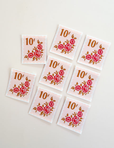 Vintage Rose Woven Labels