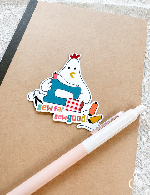 Sewing Chicken Sticker