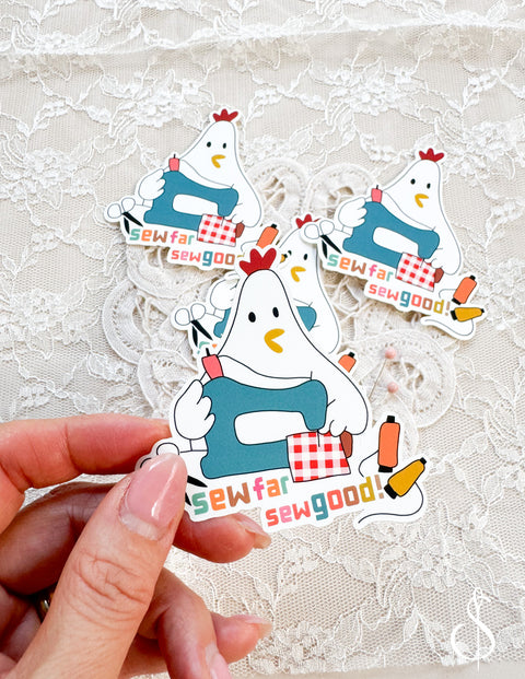 Sewing Chicken Sticker