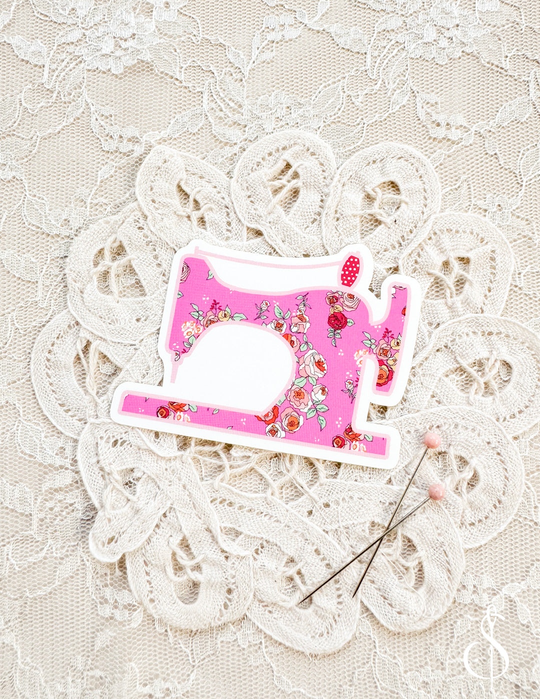 Pink Sewing Machine Sticker – Sewing Illustration