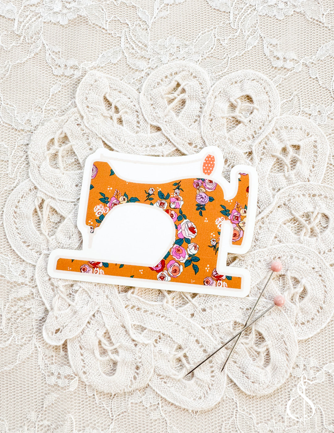 Copper Sewing Machine Sticker – Sewing Illustration