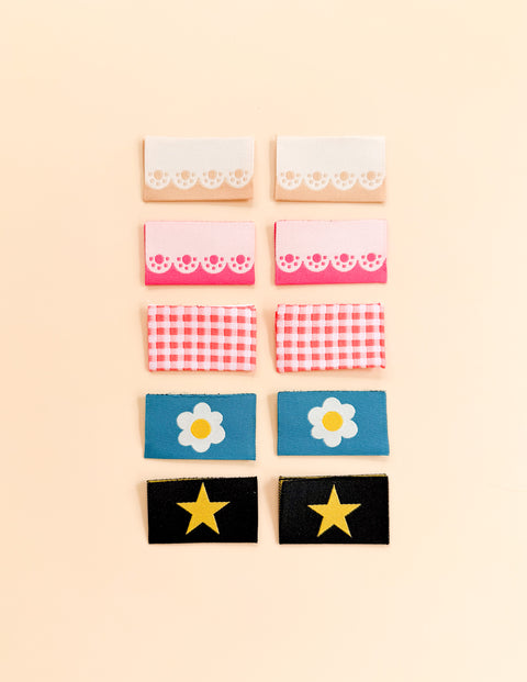 Star Zipper Tab Multi Woven Labels