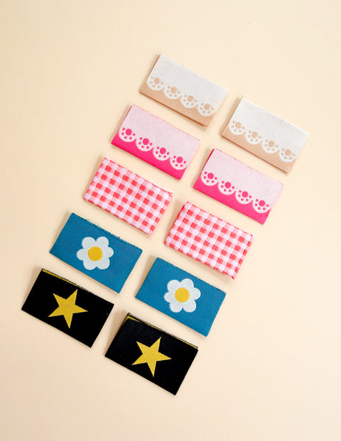Star Zipper Tab Multi Woven Labels