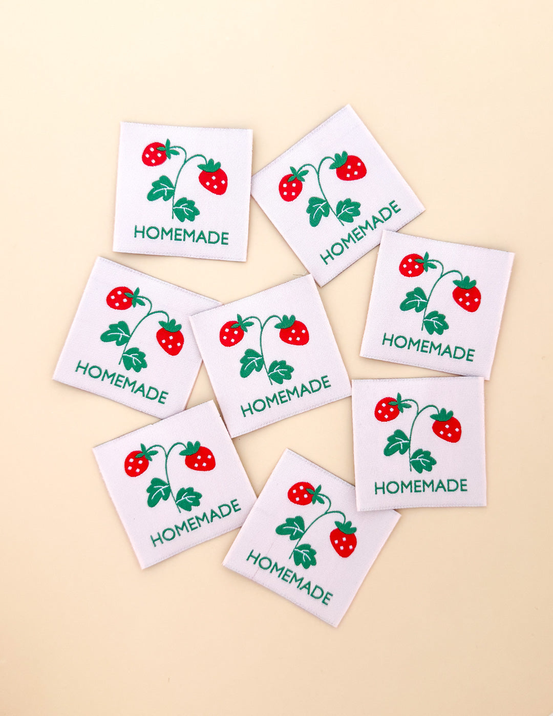 Pink Homemade Woven Labels – Sewing Illustration