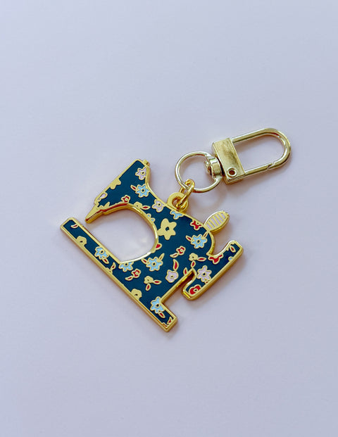 Blue Sewing Machine Enamel Charm