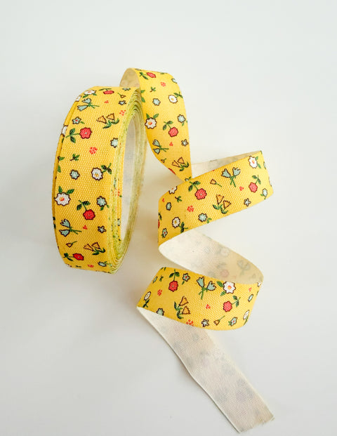 5yd Cotton Ribbon Lemon Floral
