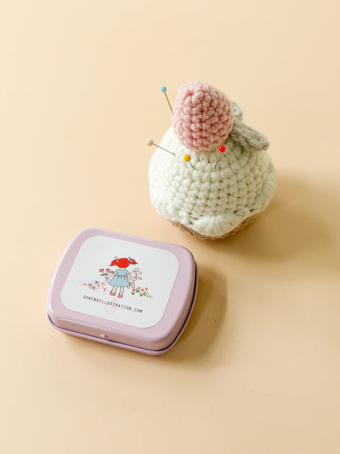 Handmade Cupcake Pincushion Set | Strawberry
