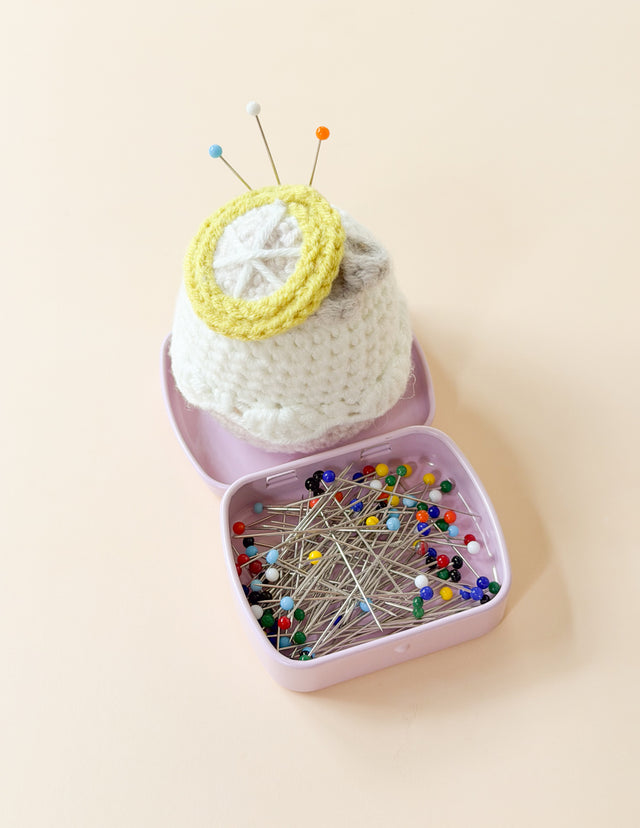 Handmade Cupcake Pincushion Set | Lemon – Sewing Illustration