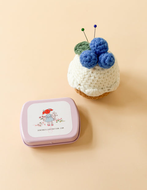 Handmade Cupcake Pincushion Set | Blueberry