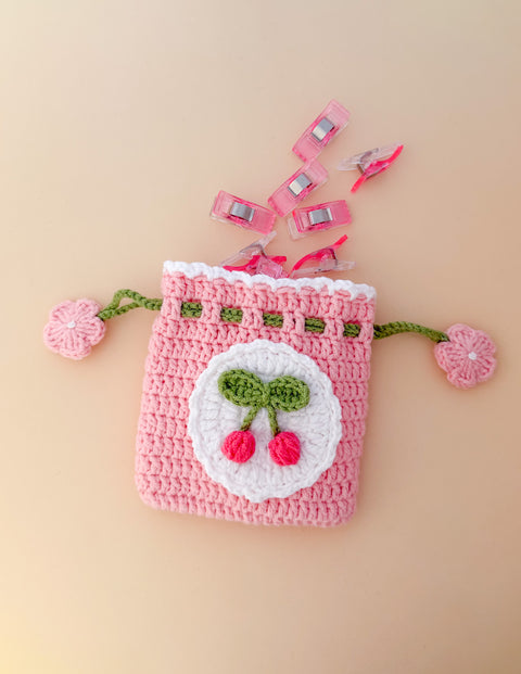Handmade Crochet Cherry Pouch