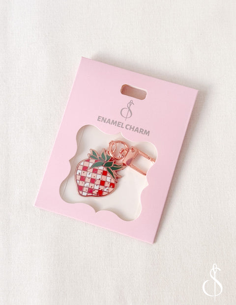 Strawberry Enamel Charm