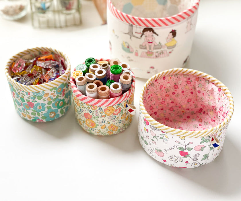 Fabric Basket Trio PDF Download Pattern – Sewing Illustration