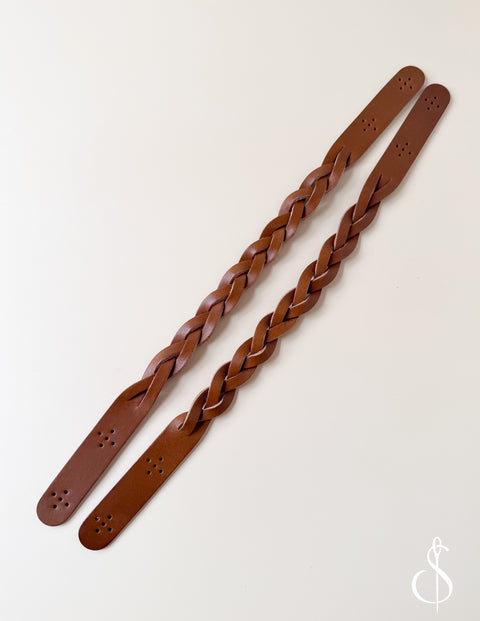 Twisted Leather Bag Handles (Set of 2)