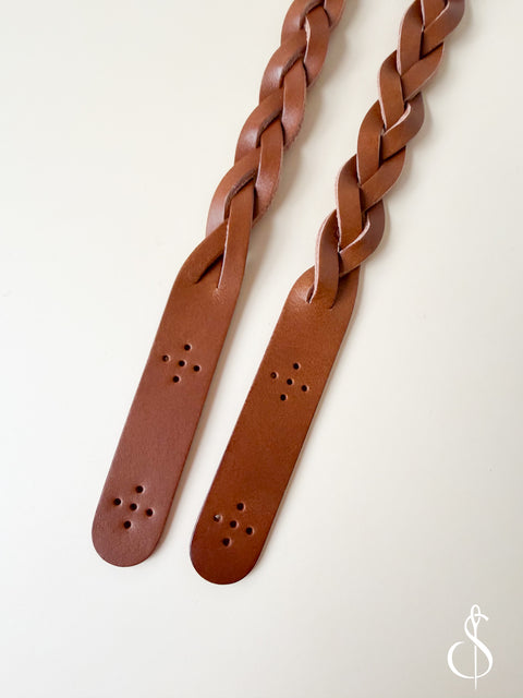 Twisted Leather Bag Handles (Set of 2)