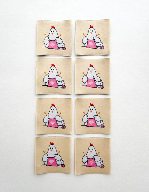 Knitting Chicken Woven Labels