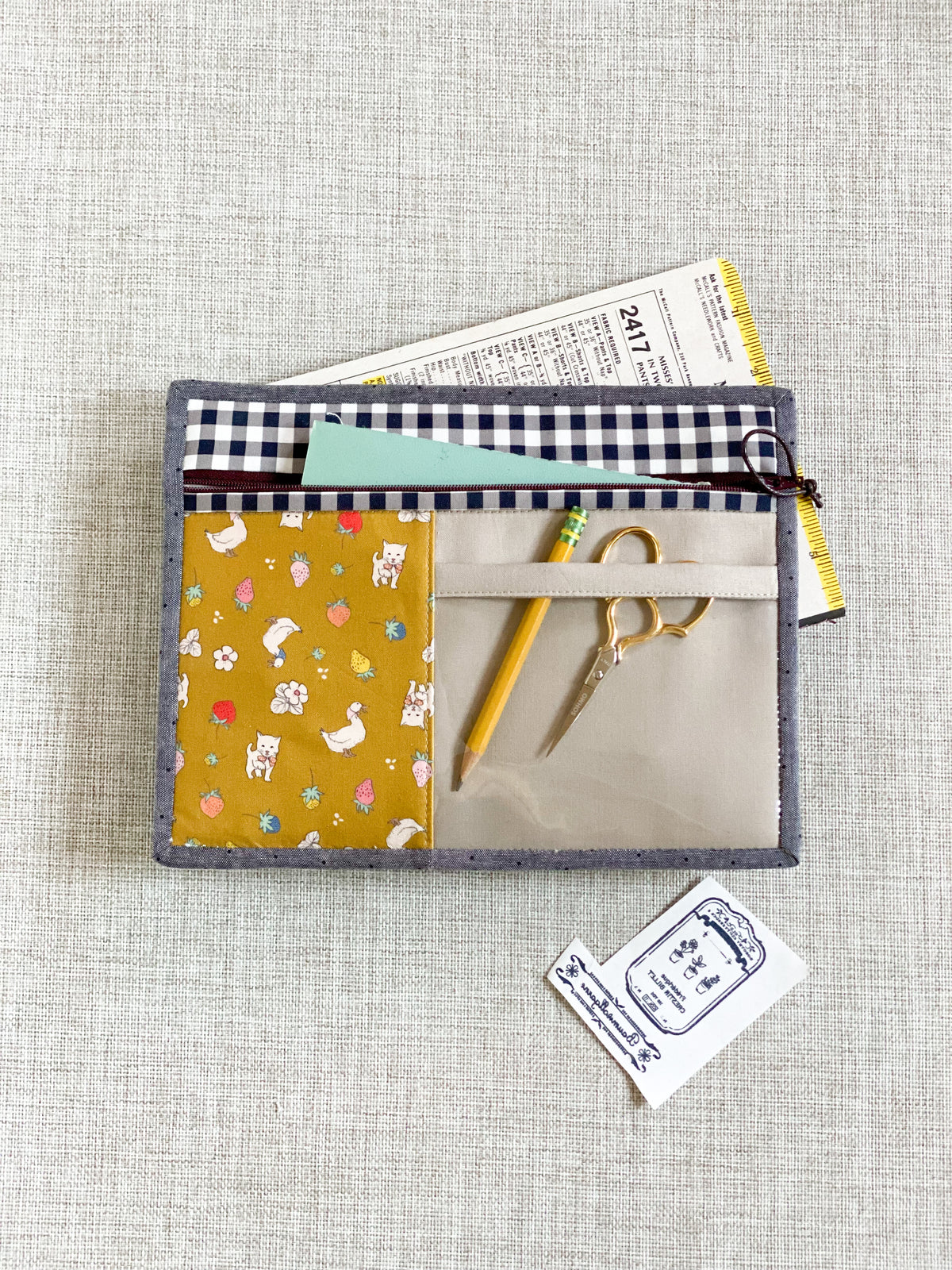 Patchwork Pocket Pouch PDF Download Pattern – Sewing Illustration