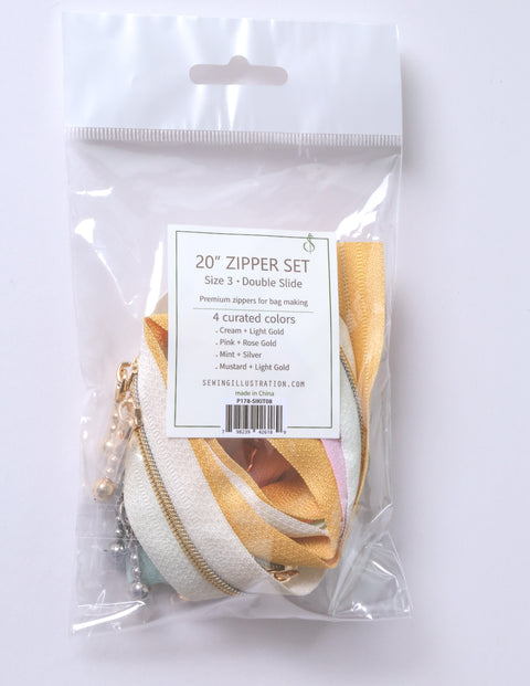 20'' Pastel Edit Zipper Set - 4pc