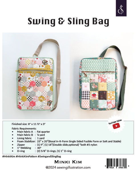 Swing Sling Bag Paper Pattern – Sewing Illustration