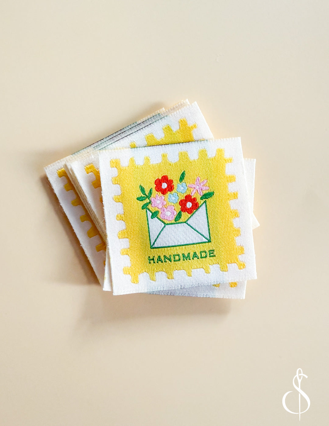Bloom Note 2 Woven Labels – Sewing Illustration