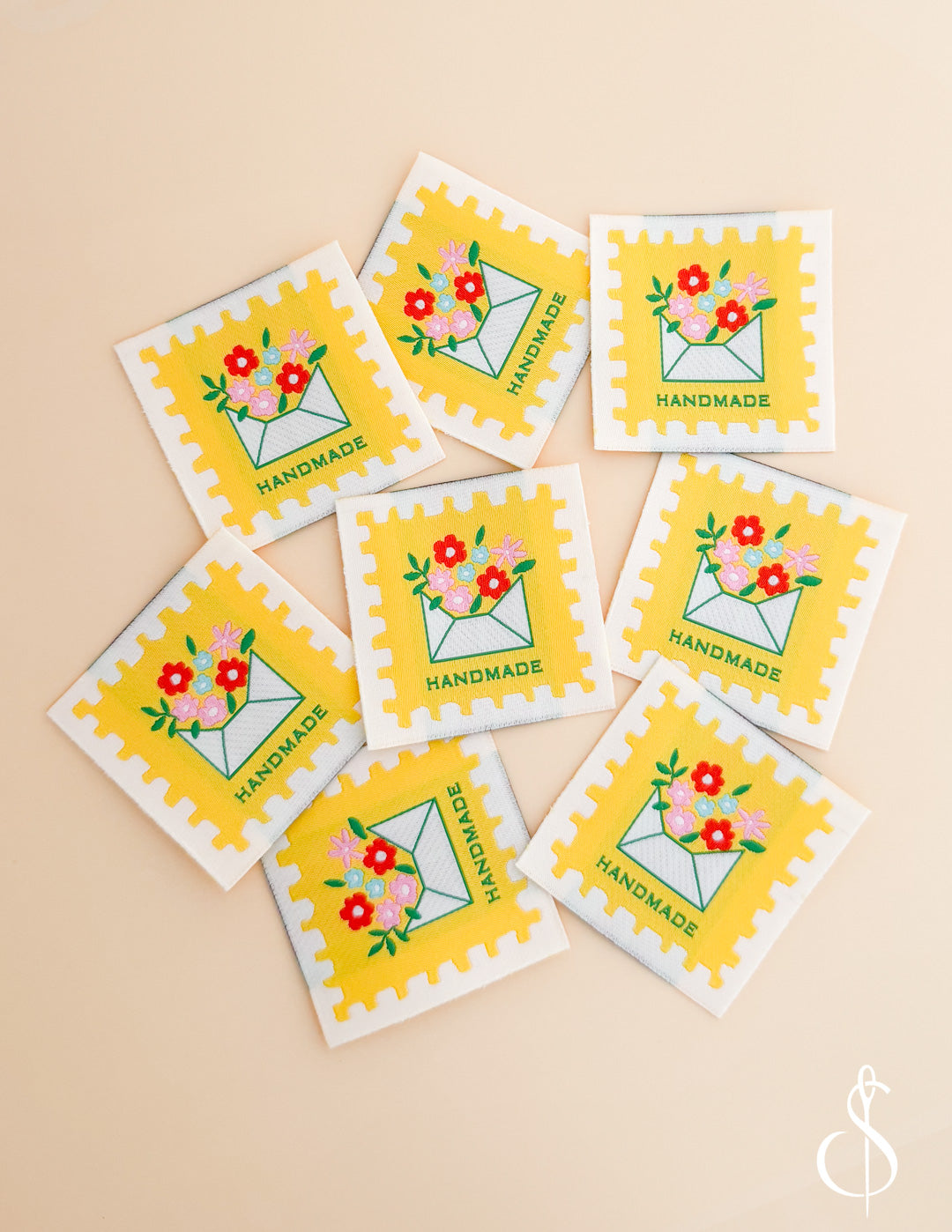 Bloom Note 2 Woven Labels – Sewing Illustration