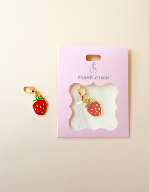 Strawberry Zipper Charm