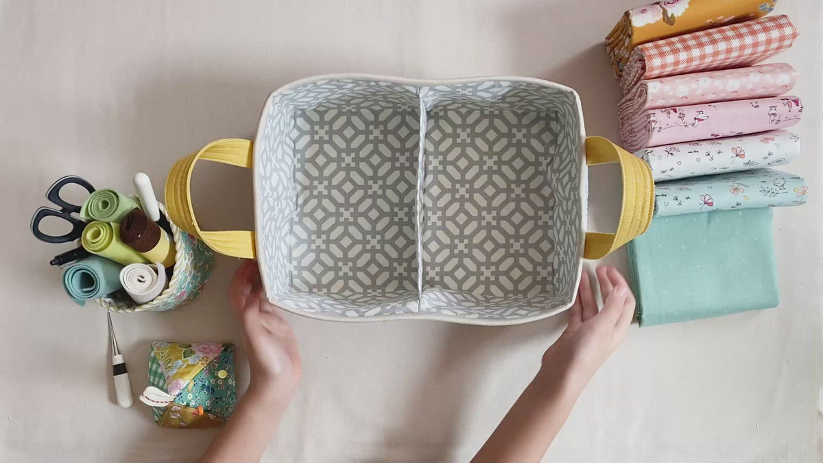 Divided Fabric Basket PDF Download Pattern – Sewing Illustration