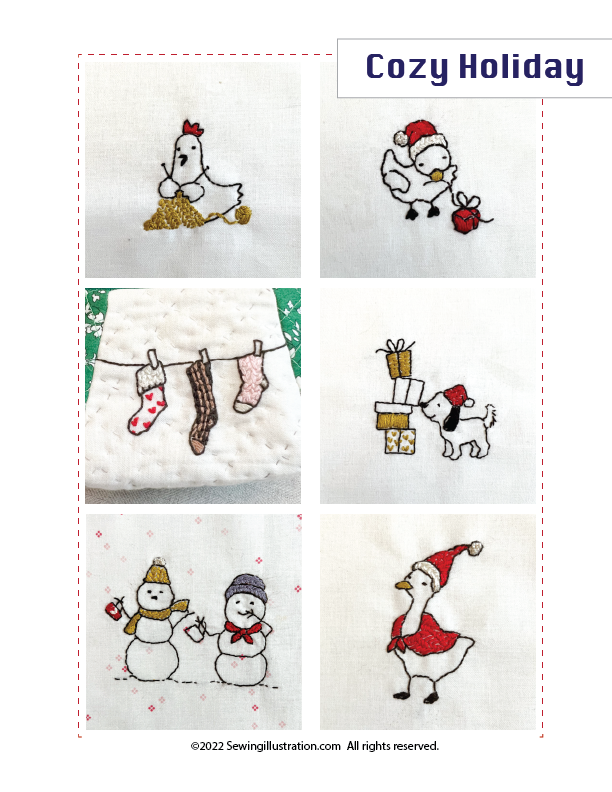 Cozy Holiday Embroidery PDF Download Pattern