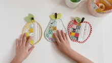 Load and play video in Gallery viewer, Apple Pear Lemon Peach Coasters PDF Download Pattern
